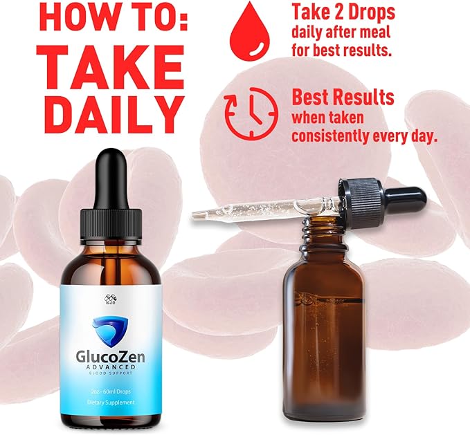 Take 2 drops of GlucoZen daily after a meal for best results